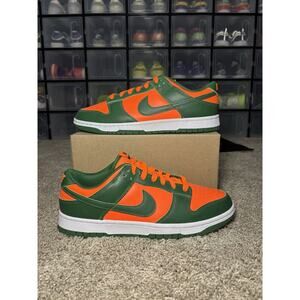 Nike Dunk Low Miami Hurricanes Orange Green DD1391-300 Shoes Men’s Size 10.5 NEW